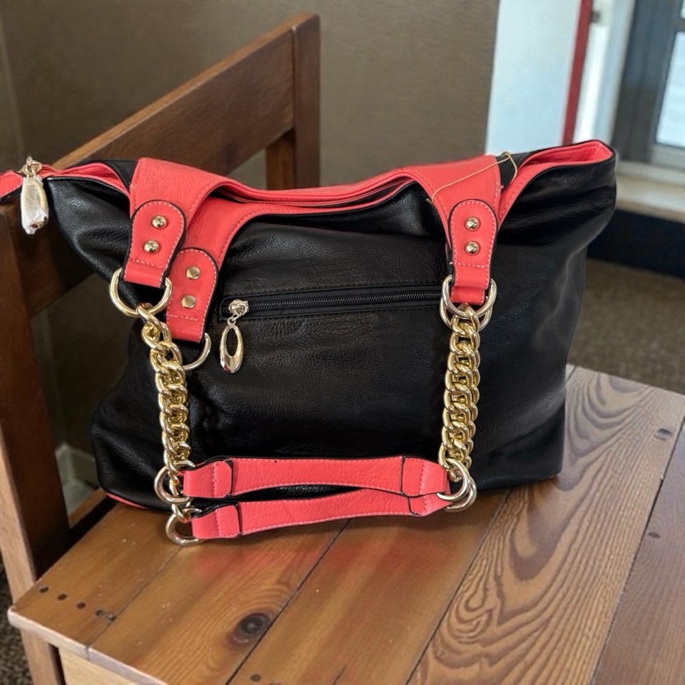 Brand new large Coral and Black Women's Bag - Picture 4 of 6